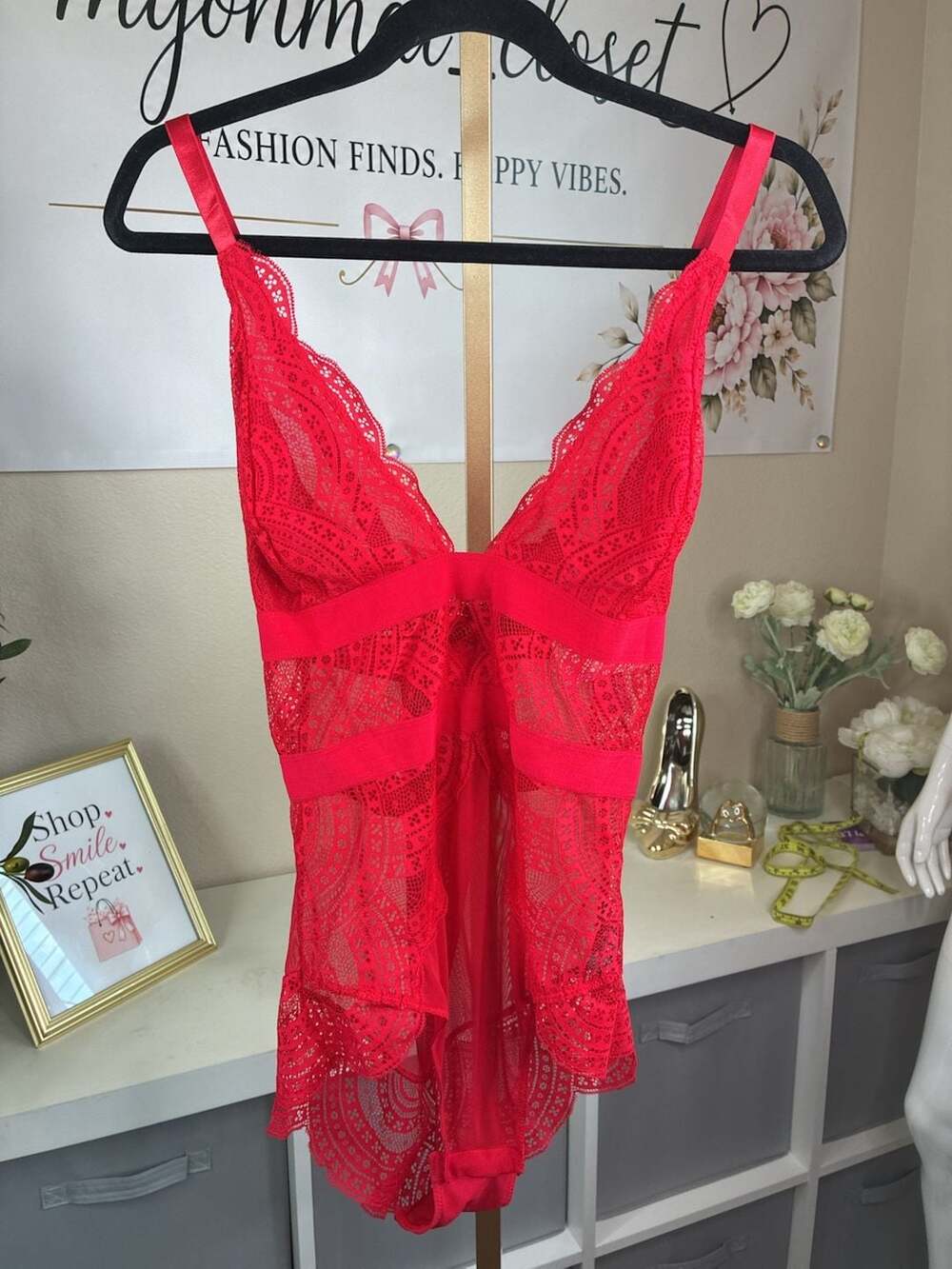 Black Fuchsia Red Lace and Mesh Plunging Bodysuit Sexy Lingerie New Plus Size 1X